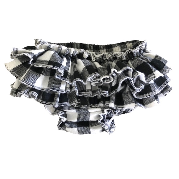 NWOT Black Ruffle Butts Footless Leggings & juDanzy Buffalo Plaid Diaper Cover - Picture 7 of 9